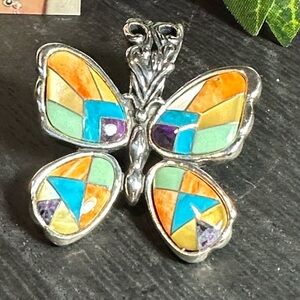 Carolyn Pollack necklace pendant 925 sterling silver butterfly